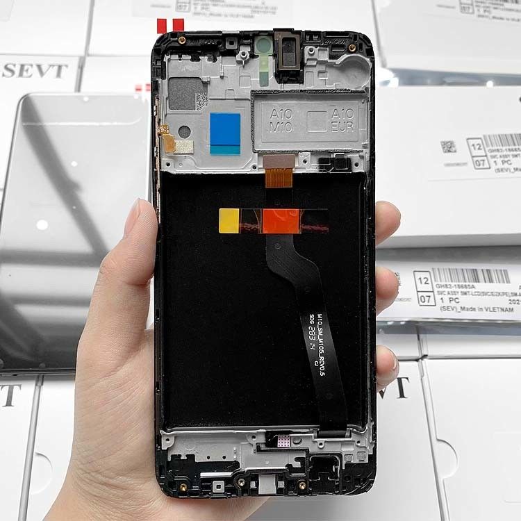 A10 LCD Pantalla برای سامسونگ A10 عمده فروش صفحه لمسی تلفن همراه گلکسی A105 بسته خدمات اصلی صفحه نمایش LCDS