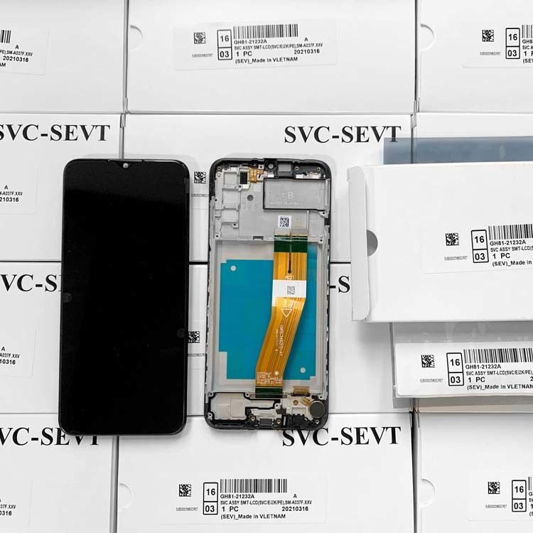 بسته خدمات اصلی A03S LCD با قاب برای سامسونگ a03s صفحه نمایش تلفن همراه گلکسی A037 Pantalla با کیفیت بالا