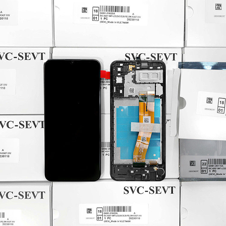 A04E LCD با قاب برای سامسونگ a04e بسته سرویس جدید اصلی LCDS نمایشگر گلکسی A04E صفحه نمایش تلفن همراه