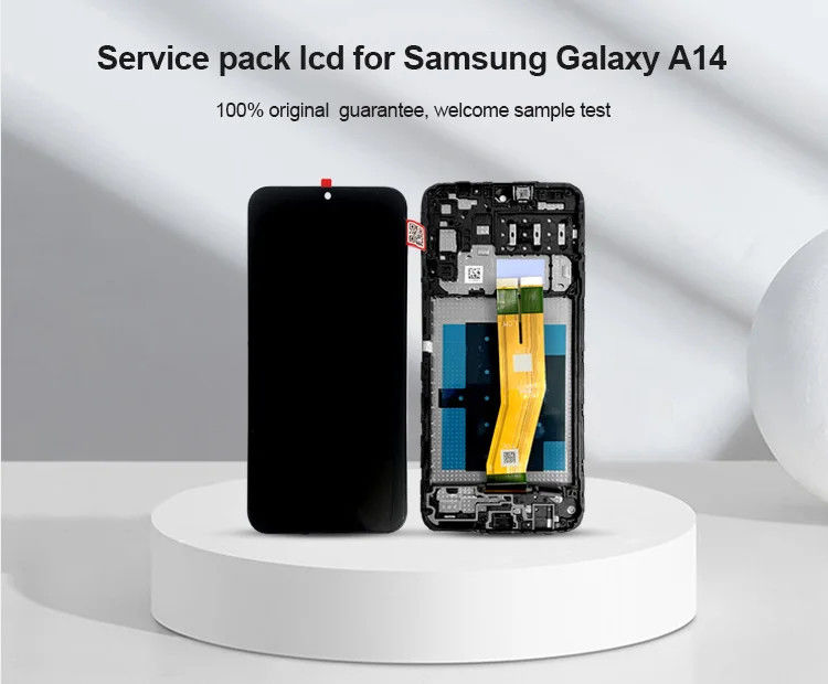 ال سی دی A14 4G با قاب برای گوشی موبایل سامسونگ A145P لمسی Pantalla  A145R Service Pack صفحه نمایش LCDS