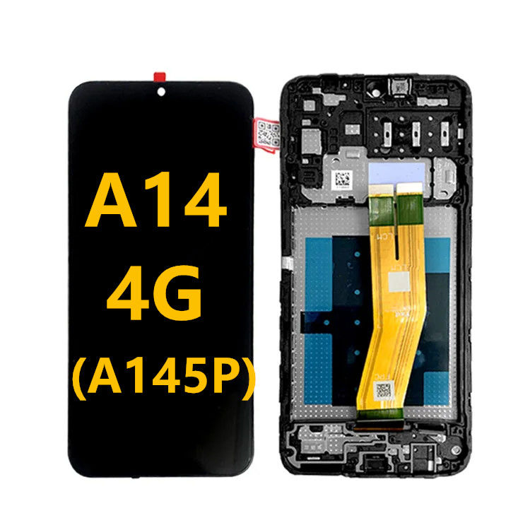 ال سی دی A14 4G با قاب برای گوشی موبایل سامسونگ A145P لمسی Pantalla  A145R Service Pack صفحه نمایش LCDS
