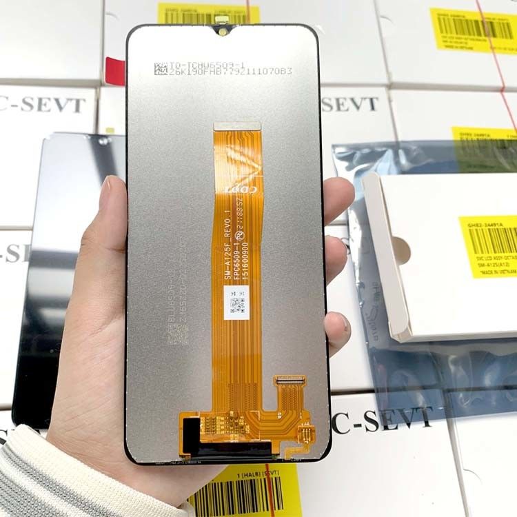 رنگ سیاه A12 LCD جایگزین برای صفحه نمایش موبایل ارسال شده توسط EMS FEDEX UPS DHL TNT