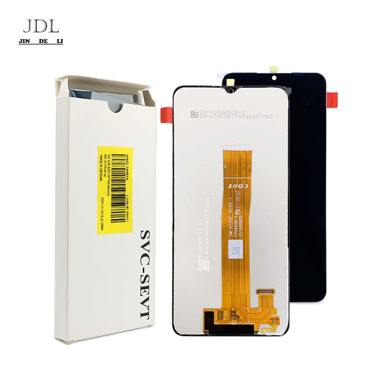 رنگ سیاه A12 LCD جایگزین برای صفحه نمایش موبایل ارسال شده توسط EMS FEDEX UPS DHL TNT