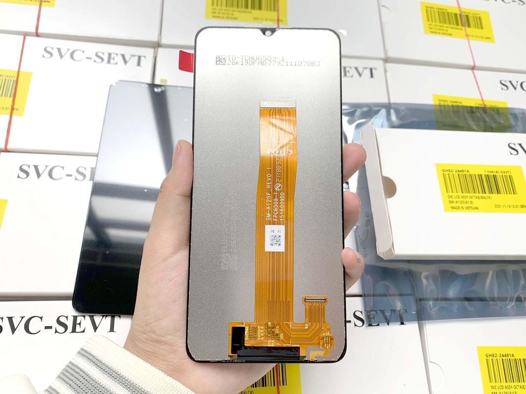رنگ سیاه A12 LCD جایگزین برای صفحه نمایش موبایل ارسال شده توسط EMS FEDEX UPS DHL TNT