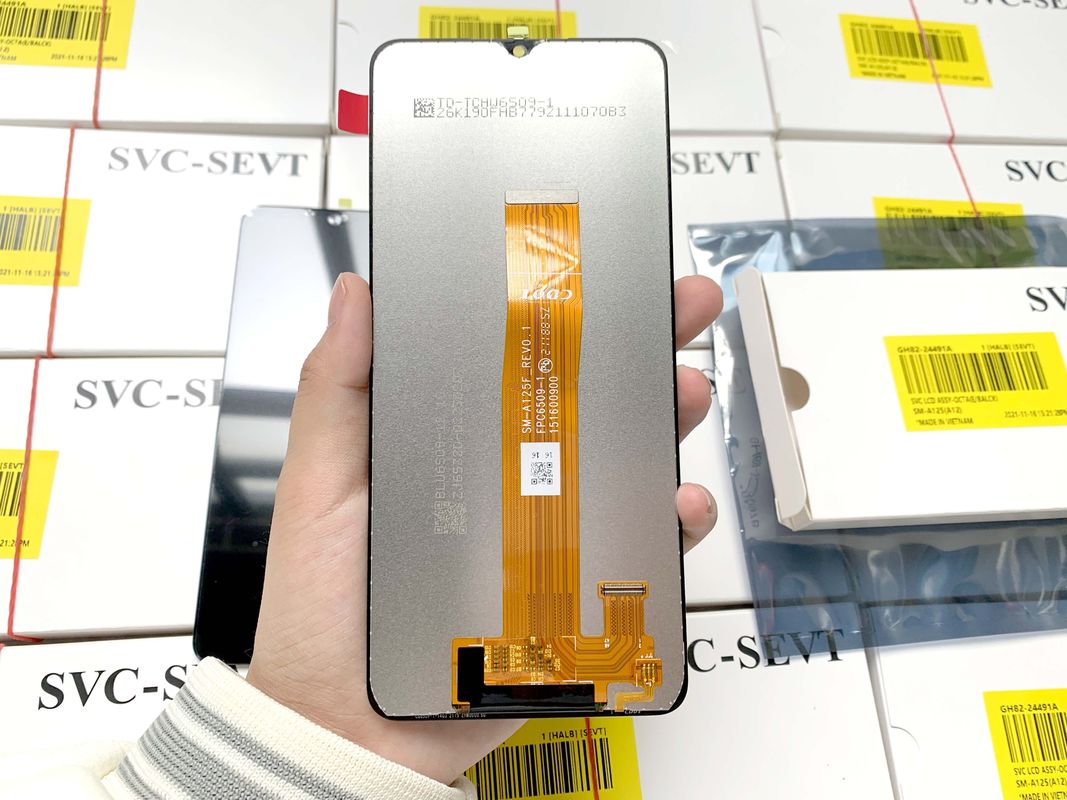 رنگ سیاه A12 LCD جایگزین برای صفحه نمایش موبایل ارسال شده توسط EMS FEDEX UPS DHL TNT