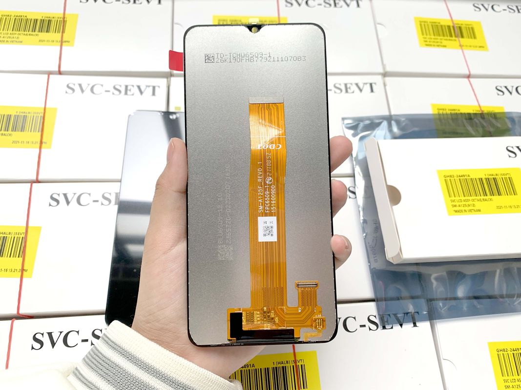 رنگ سیاه A12 LCD جایگزین برای صفحه نمایش موبایل ارسال شده توسط EMS FEDEX UPS DHL TNT