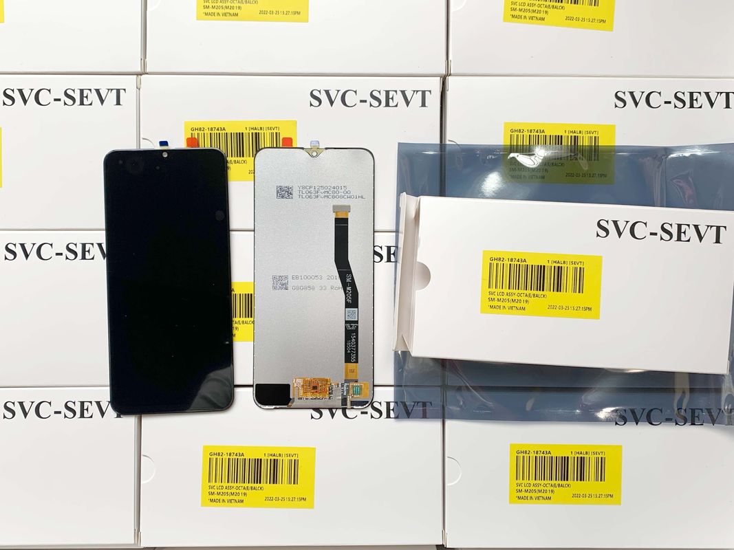 بسته خدمات حرفه ای M205 صفحه لمسی 6 اینچ QC 100٪ تست شده رزولوشن 2340x1080 برای سامسونگ کهکشان صفحه نمایش LCD
