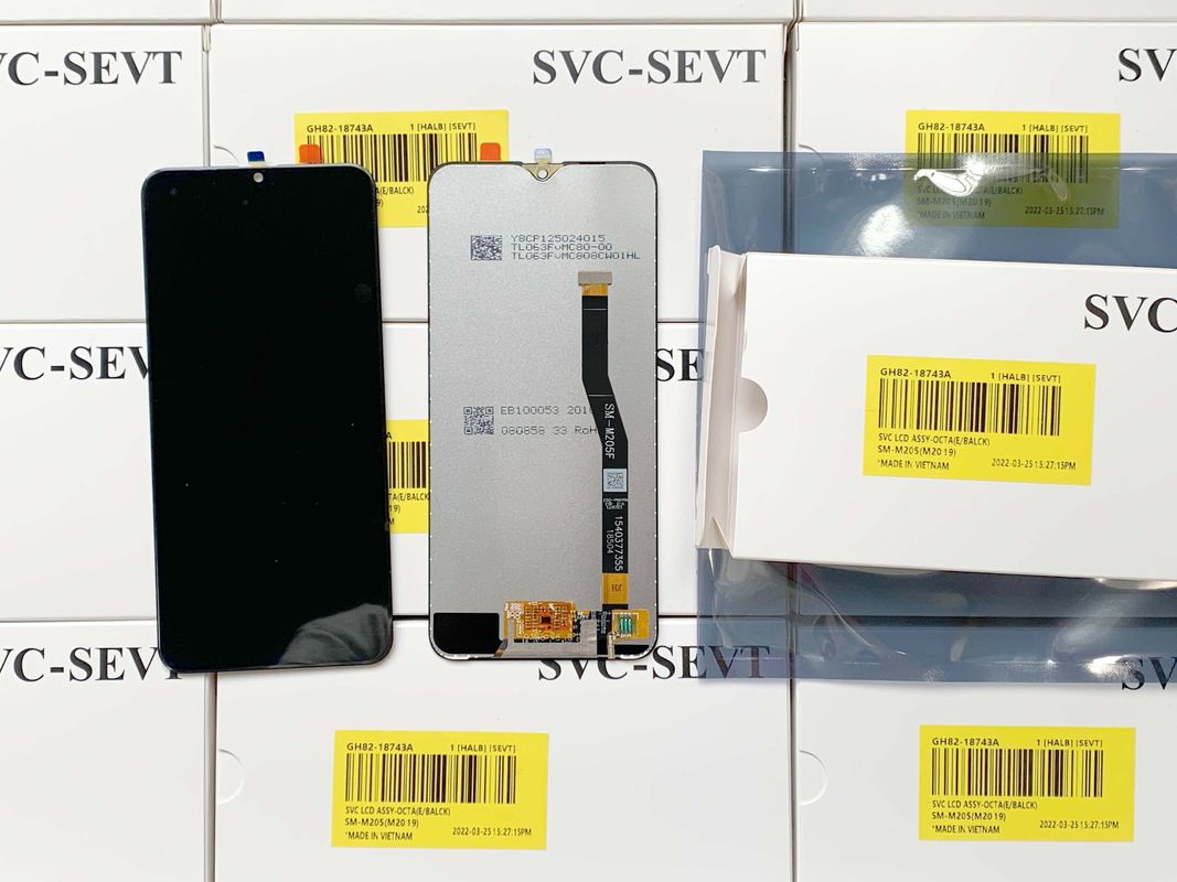 بسته خدمات حرفه ای M205 صفحه لمسی 6 اینچ QC 100٪ تست شده رزولوشن 2340x1080 برای سامسونگ کهکشان صفحه نمایش LCD