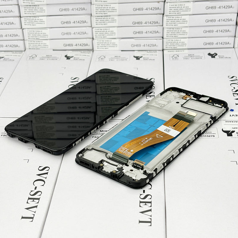100٪ تست شده QC A02S LCD تعویض Anti Static Bag Pack نمایشگر LCD موبایل سیاه