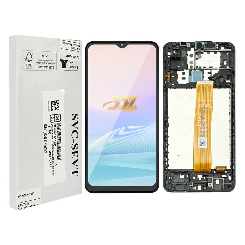 A125 Lcd اصلی Panatlla با قاب برای سامسونگ a125 سرویس پیک LCDS Screen  A125 صفحه نمایش لمسی تلفن همراه