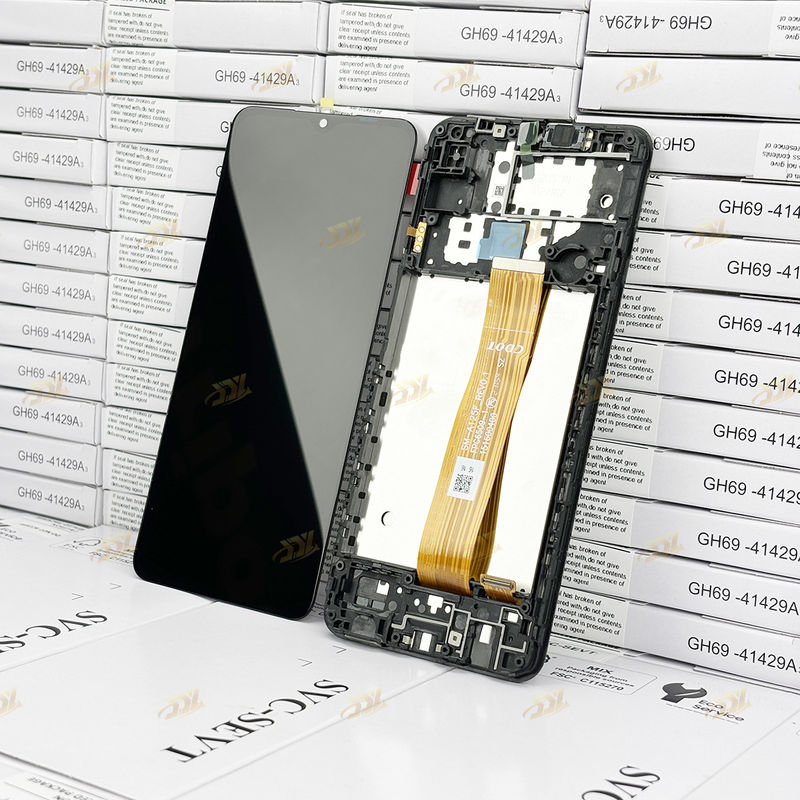 A125 Lcd اصلی Panatlla با قاب برای سامسونگ a125 سرویس پیک LCDS Screen  A125 صفحه نمایش لمسی تلفن همراه